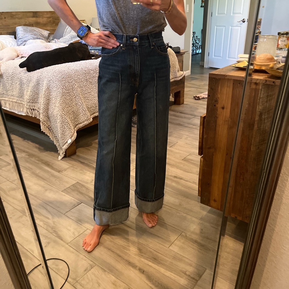 Ulla Johnson Dark Blue Wide-Leg Jeans